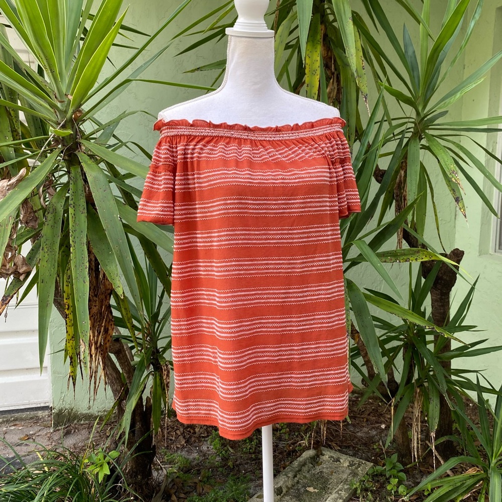 Off Shoulder Orange Top